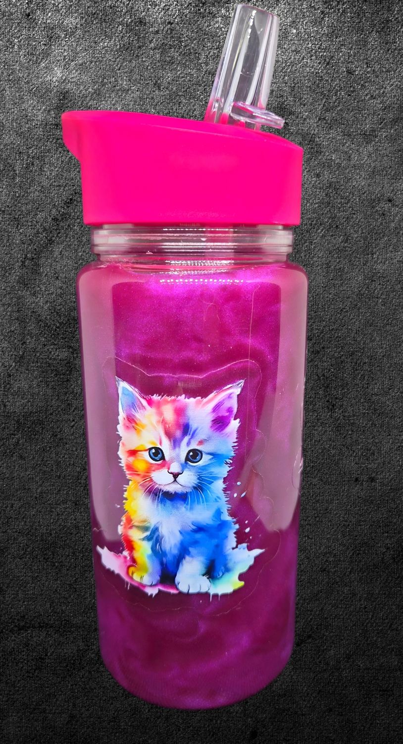 Gourde chat rose double paroi