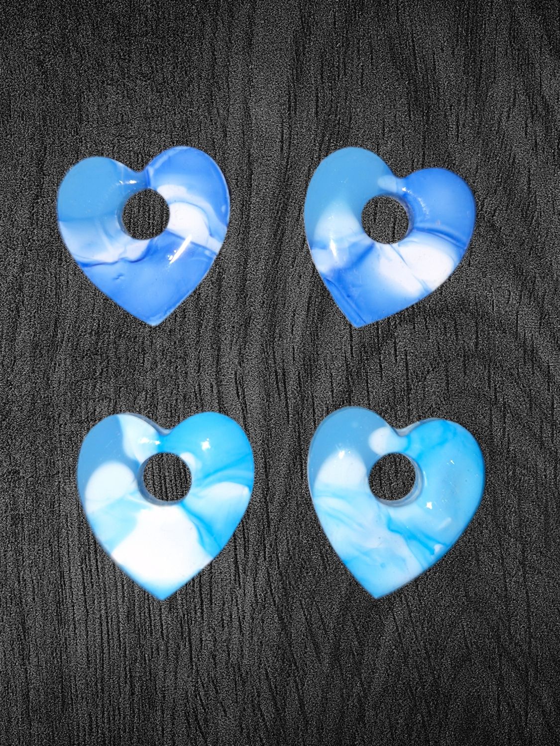 Coeur marbré bleu