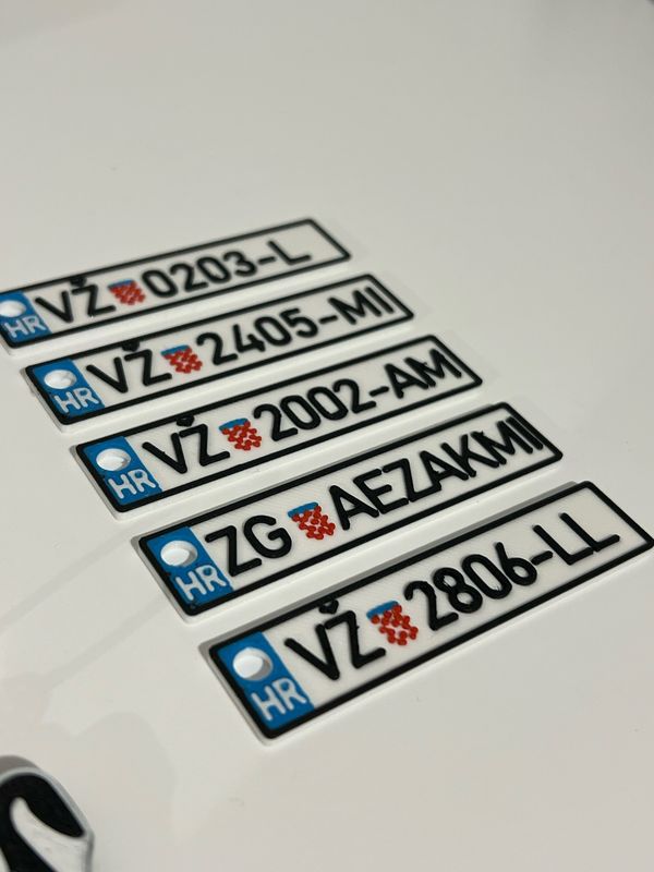 Personalizirane Reg Tablice Privjesak