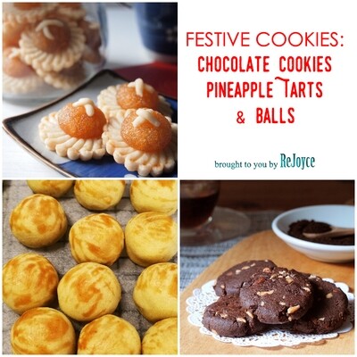 Festive Cookies: Chocolate Cookies, Pineapple Tarts & Balls