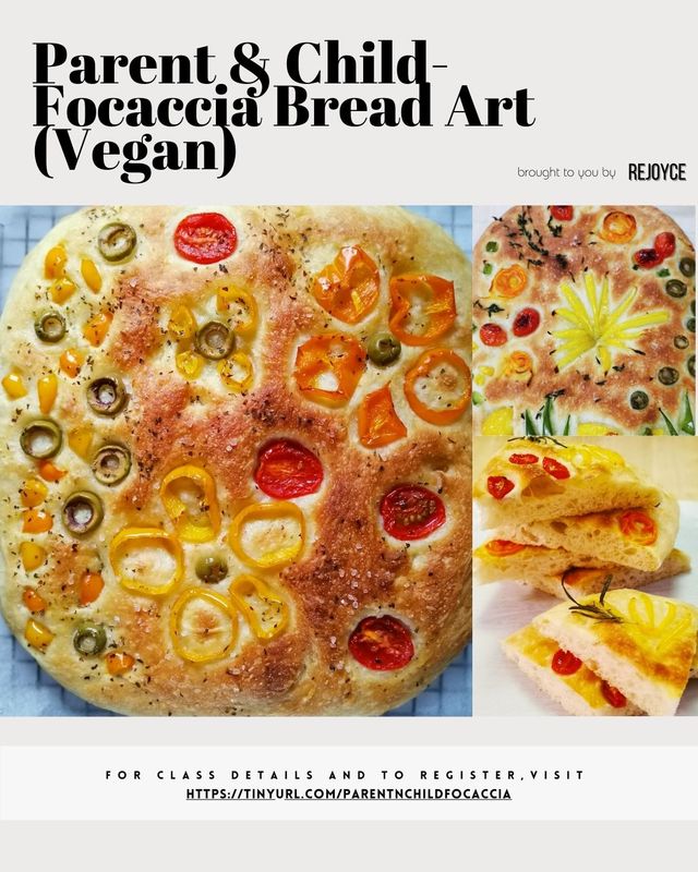 Parent &amp; Child Class: Focaccia Bread Art (Vegan)
