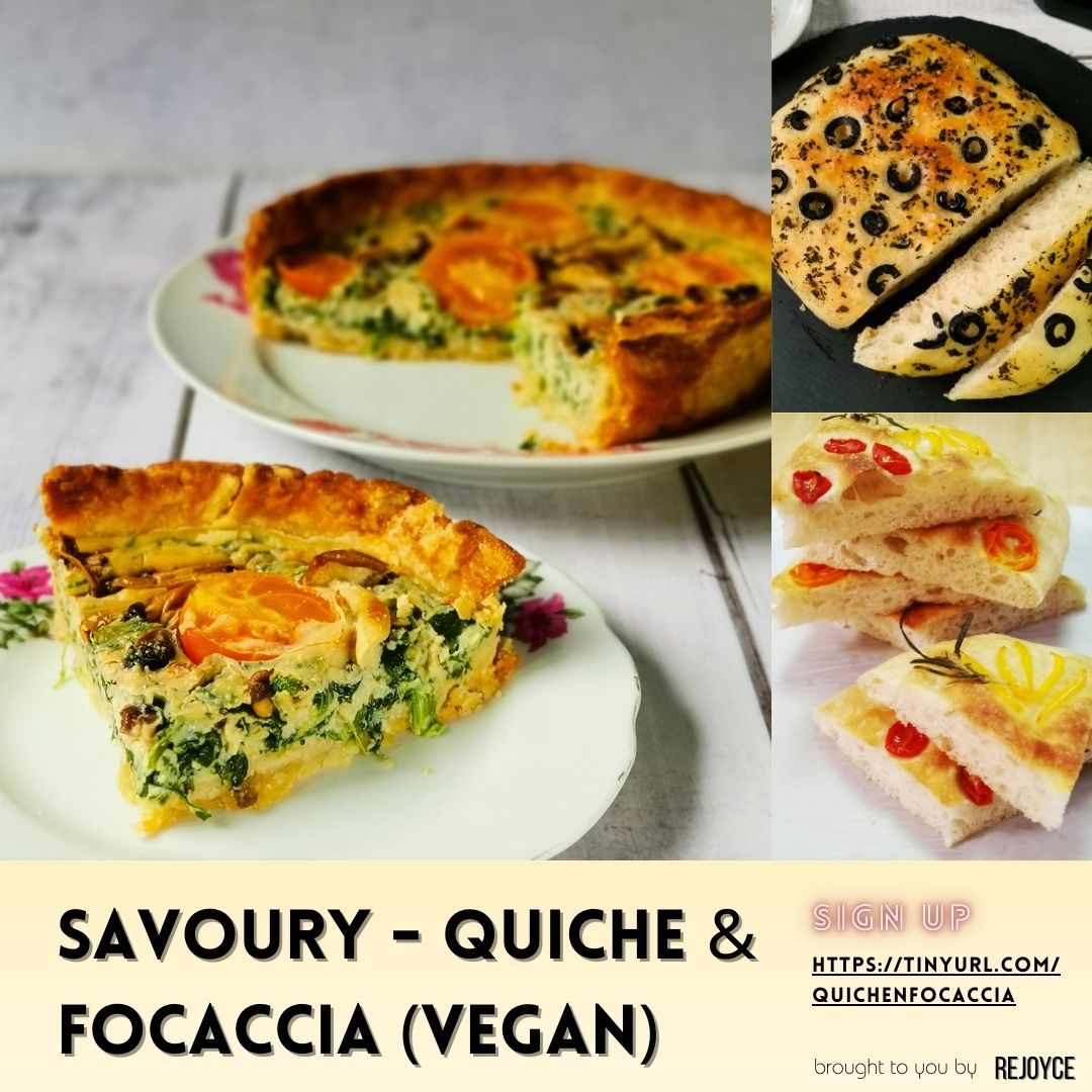 Savoury- Quiche and Focaccia (Vegan)