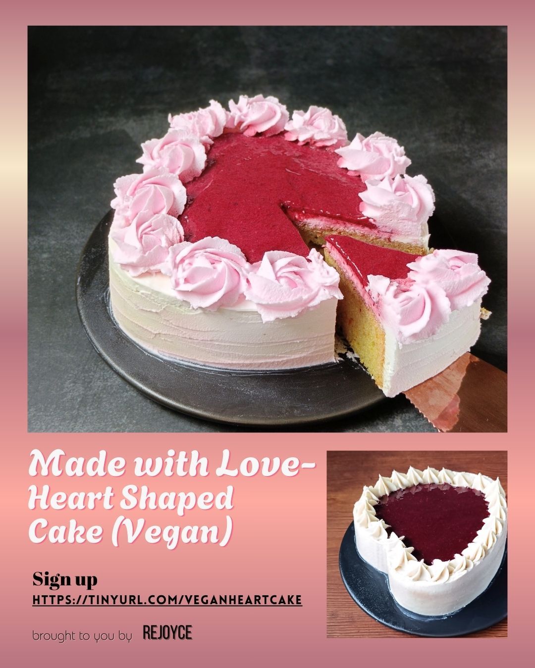 Made with Love- Vegan Heart Shaped Cake