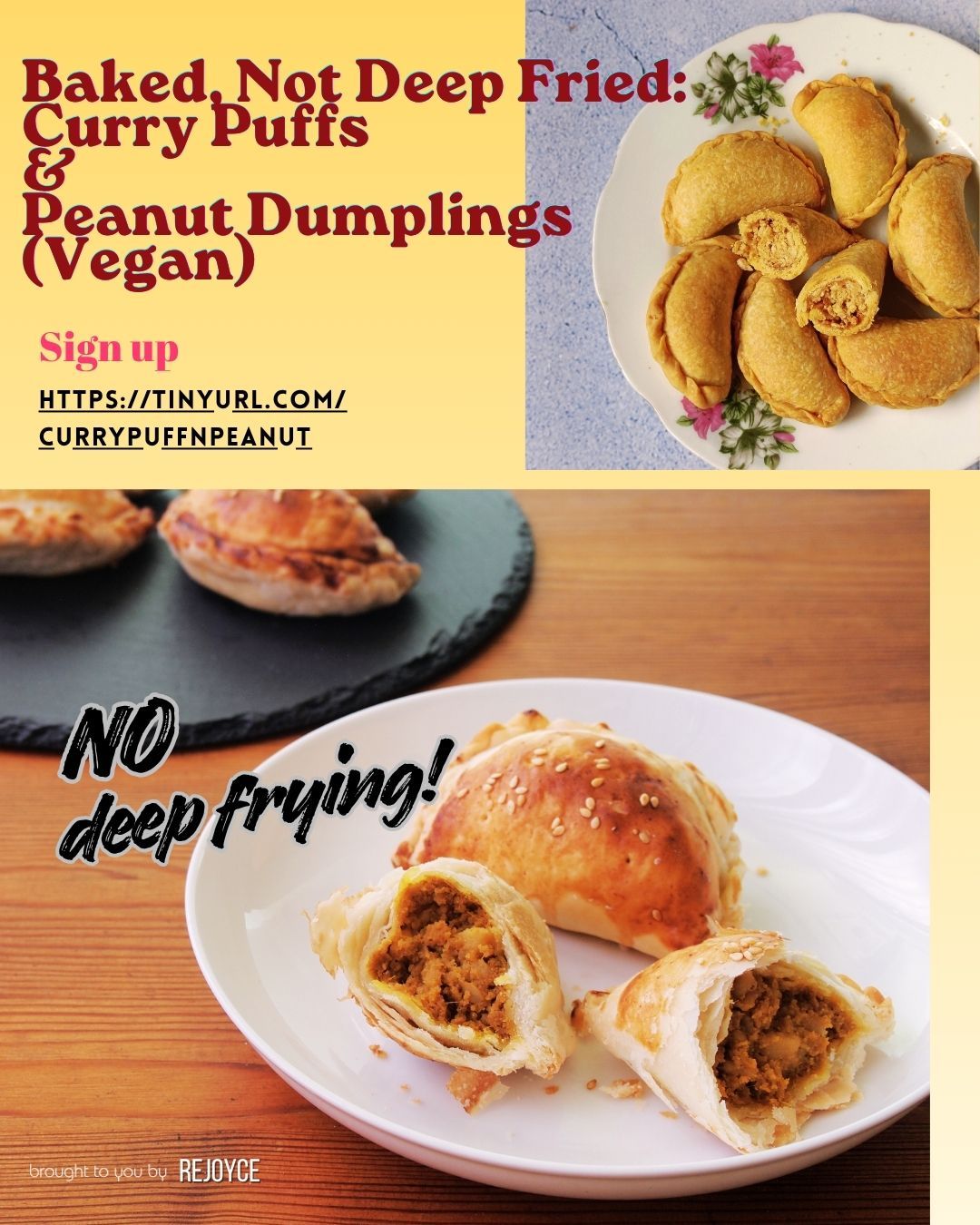 Baked, not Deep Fried- Flaky Curry Puff &amp; Peanut Dumpling (Vegan)