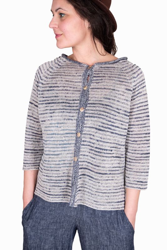 RAGLAN Cardigan,  Colour Zebra Blues,  size S