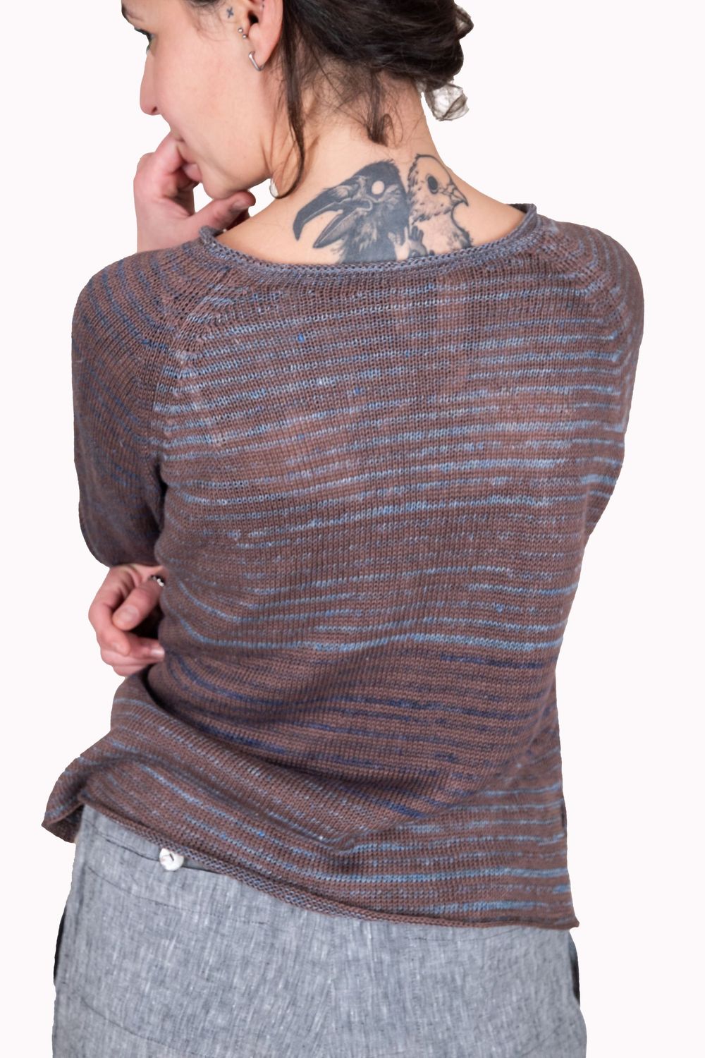 RAGLAN Pullover,  Colour Zebra Caffè e Blu,  size M