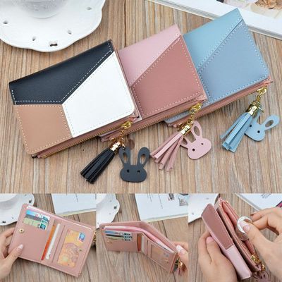 Women Fashion Wallets Zipper Coin Purse Ladies Short Purses Handbags Women Clutch Credit Cards Holder PU Leather Billfold Wallet