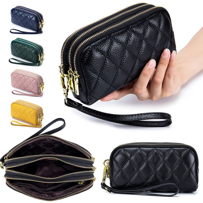 Women Long Wallet Genuine Leather Card Holder Large Capacity Zipper Coin Purse Multi Card Organizer Phone Bag Women Handbag