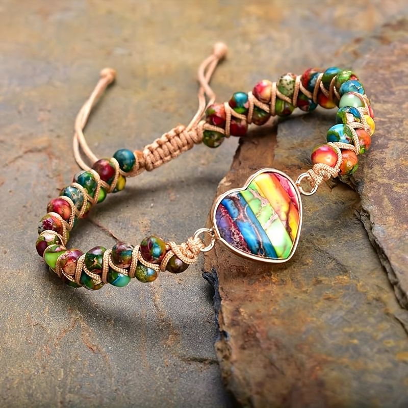 Boho-Chic Adjustable Heart Chakra Bracelet