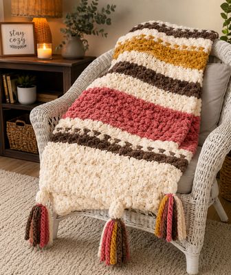 Autumn Bloom | Oversized Handmade Chunky Knit Blanket