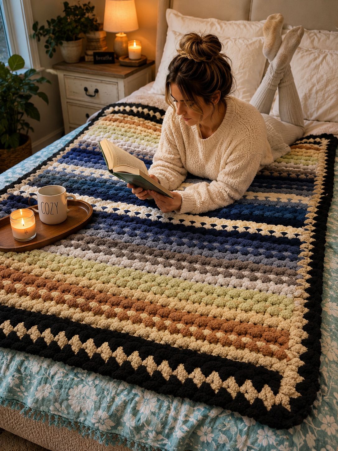 Coastal Ridge | Oversized Handmade Chunky Knit Blanket