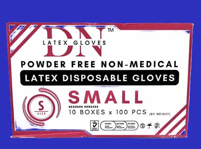 DN Latex Disposable Gloves Small (case) ($34 cash).
