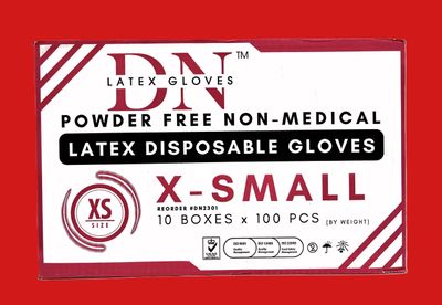 DN Latex Disposable Gloves X-Small (case) ($34 cash)