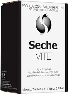 Seche Vite Fast Drying Top Coat Refill Kit 16fl Oz FREE 4 bottles of 0.5oz