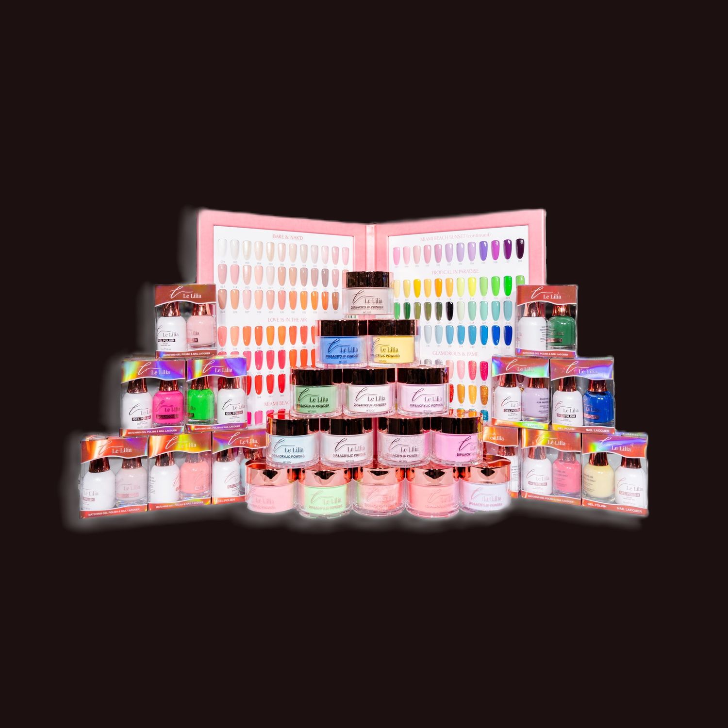 La Lilia 3in1 collection 144 colors-Dip/Dap-Gel-Lacquer and 36 glitter powder