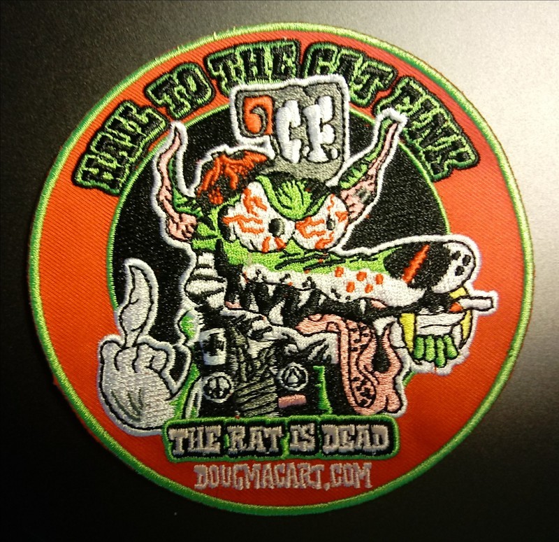 cat fink embroidered patch 5"