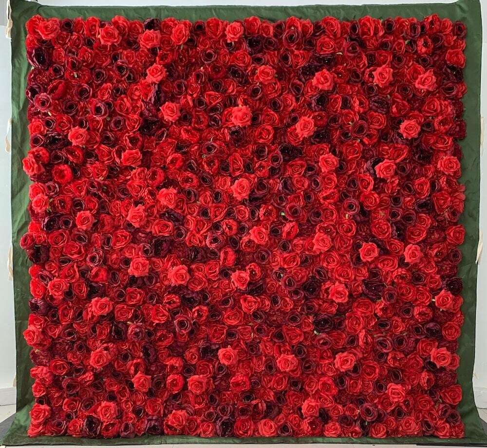 Red 3D Flower wall