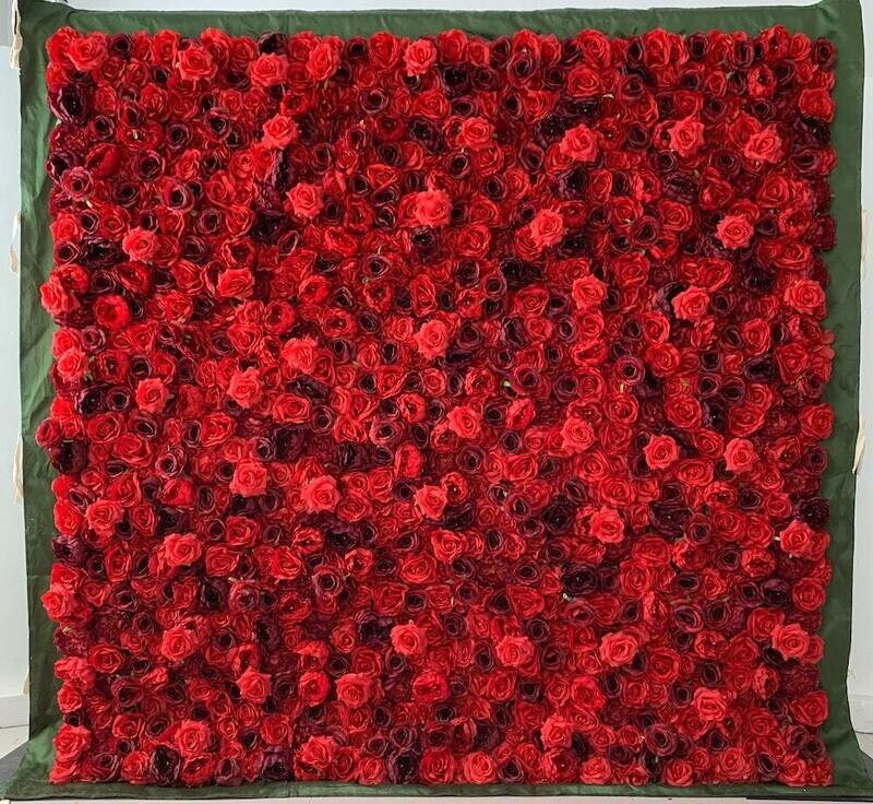 Red 3D Flower wall