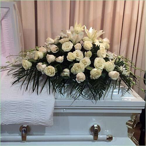 Rose and Orchid Casket Cover