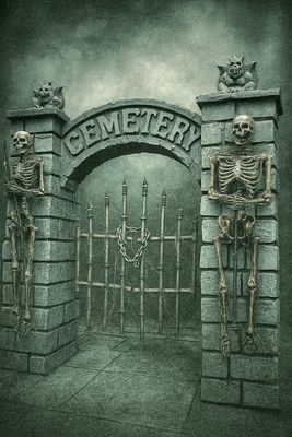 HUGE Cemetery Entrance, Halloween Prop *Starting at 3800*  Ask about variations