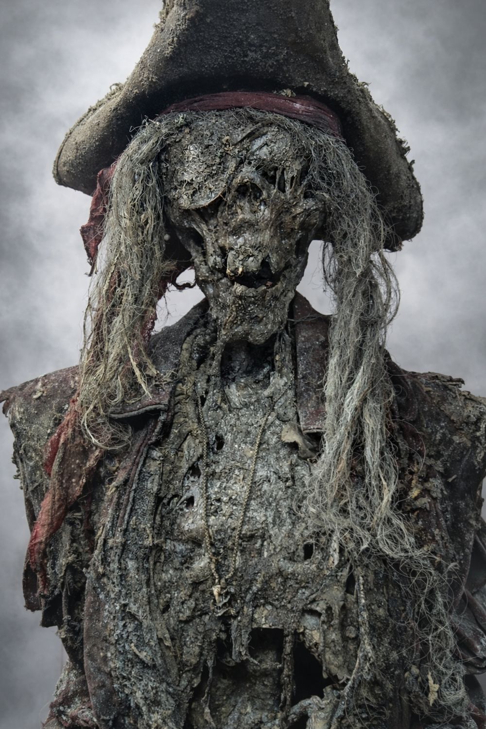 Unearthed Pirate Captain Skeleton – Decayed Corpsed Haunted Graveyard Prop
