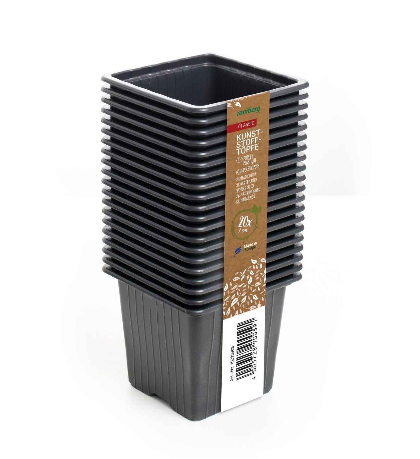 20 Kunstofftöpfe 7 cm schwarz