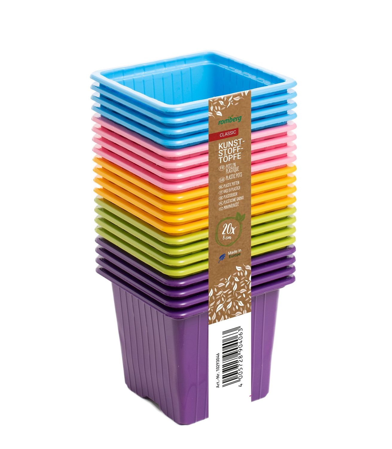 20 Kunstofftöpfe 8 cm 5 Farben
