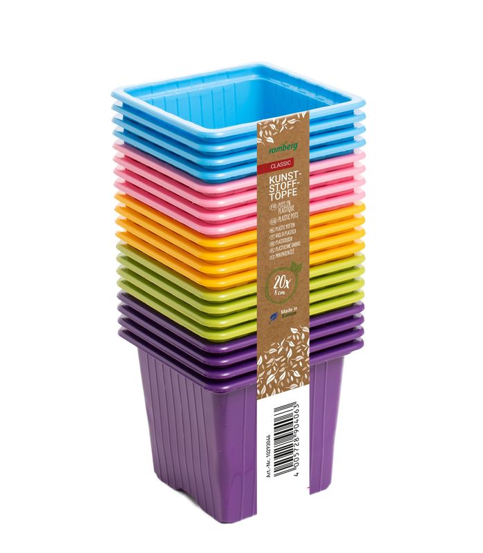 20 Kunstofftöpfe 8 cm 5 Farben 20 Kunstofftöpfe 8 cm 5 Farben