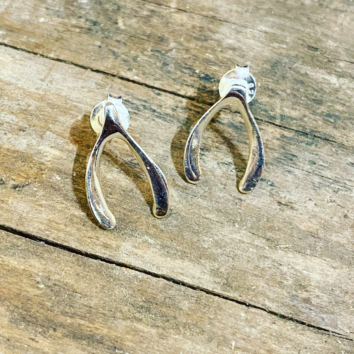 Wishbone earrings sterling silver