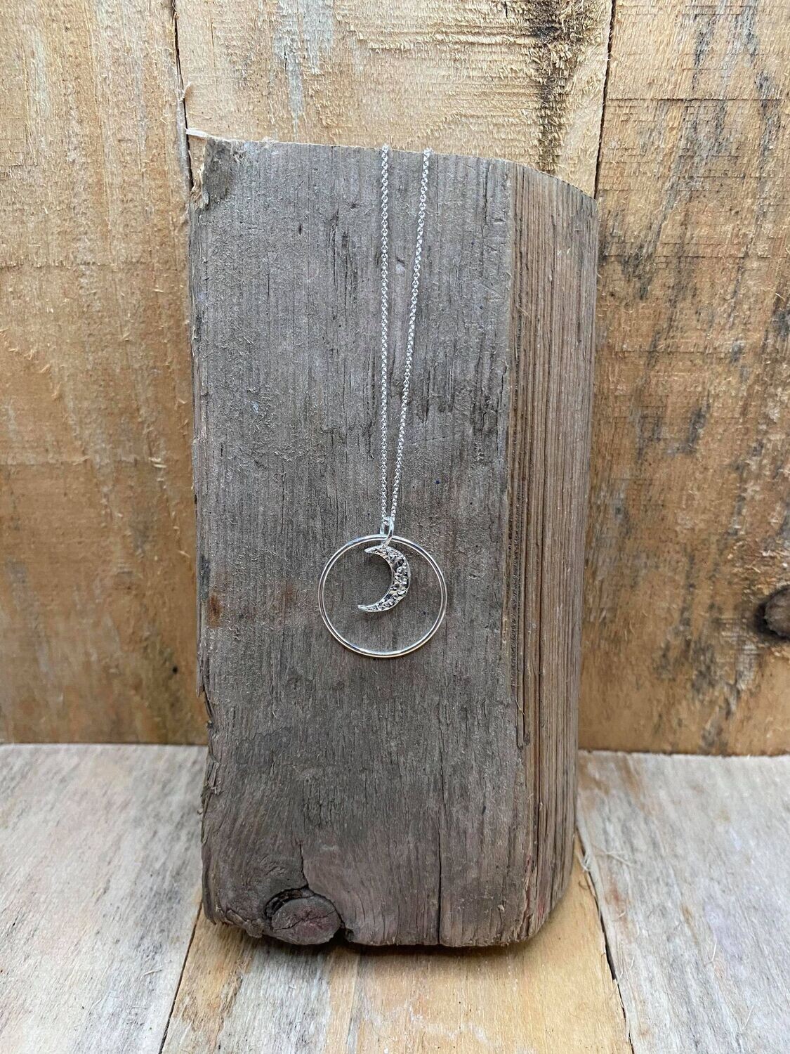 crescent moon sterling silver necklace