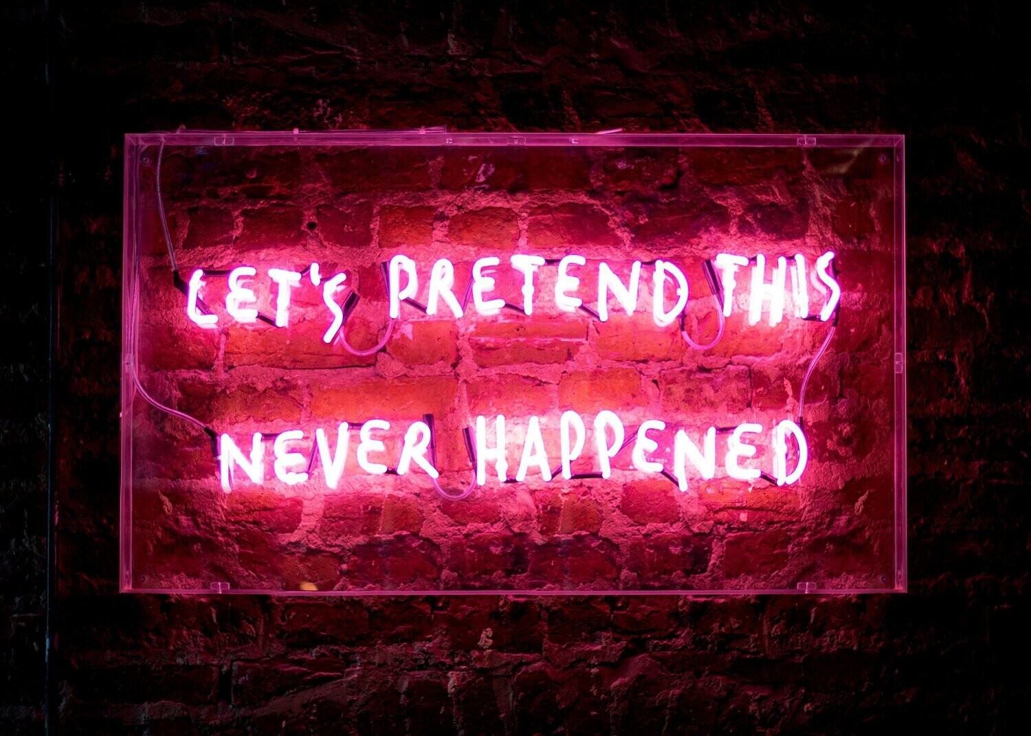 LETS PRETEND THIS NEVER HAPPENED NEON PRINT