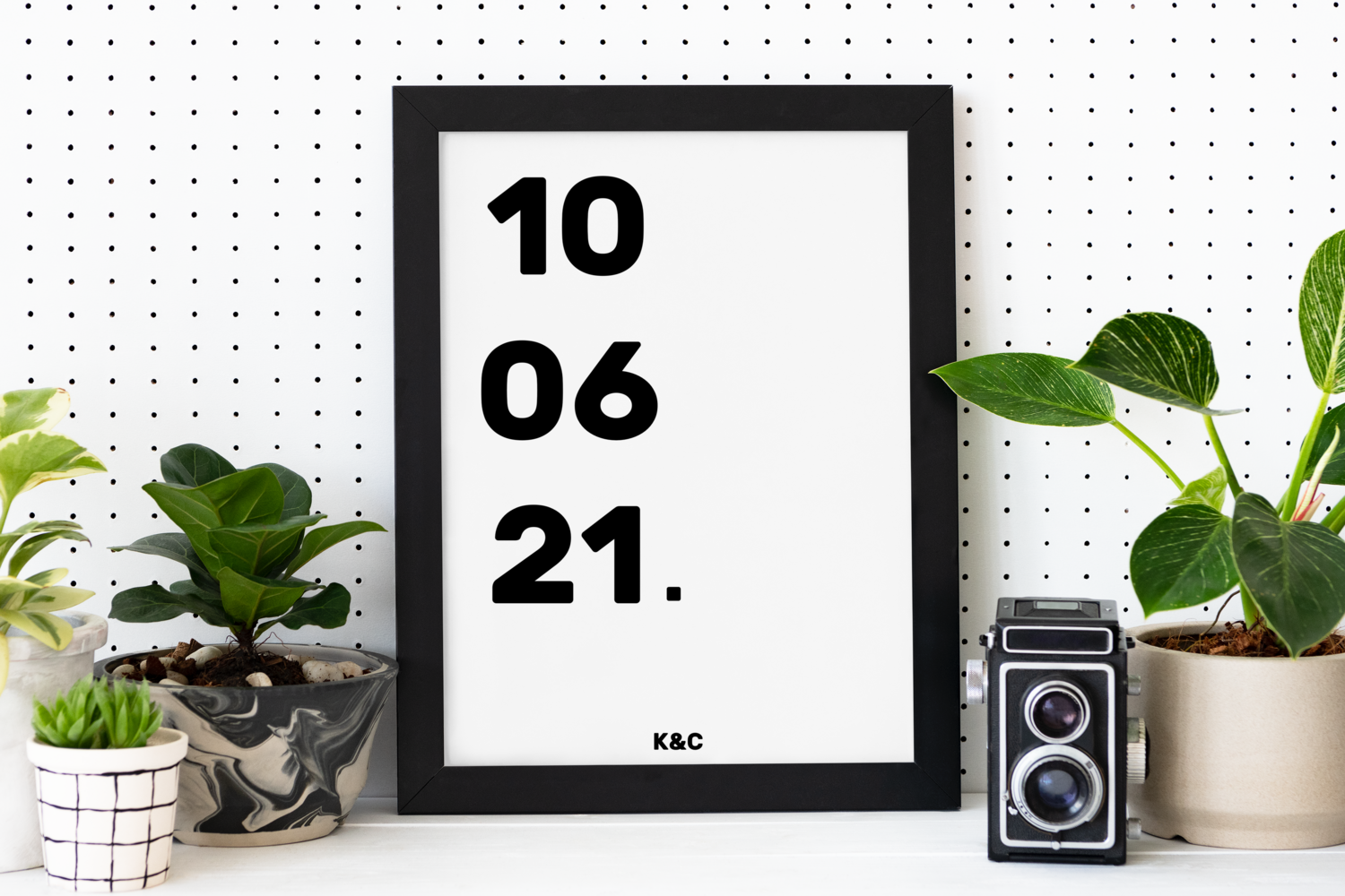 MODERN ANNIVERSARY DATE PERSONALISED PRINT