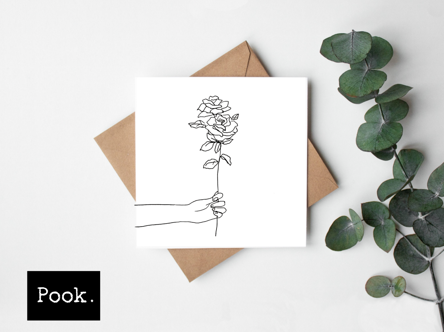 Here you go flower botanical card