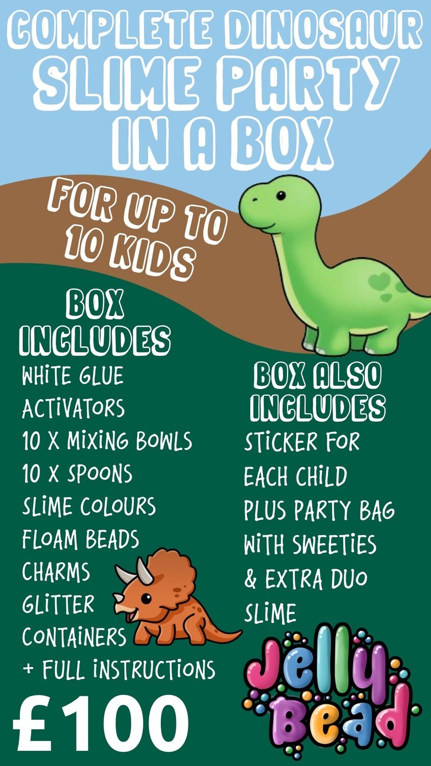 Jelly bead Slime party in a box - DINOSAUR
