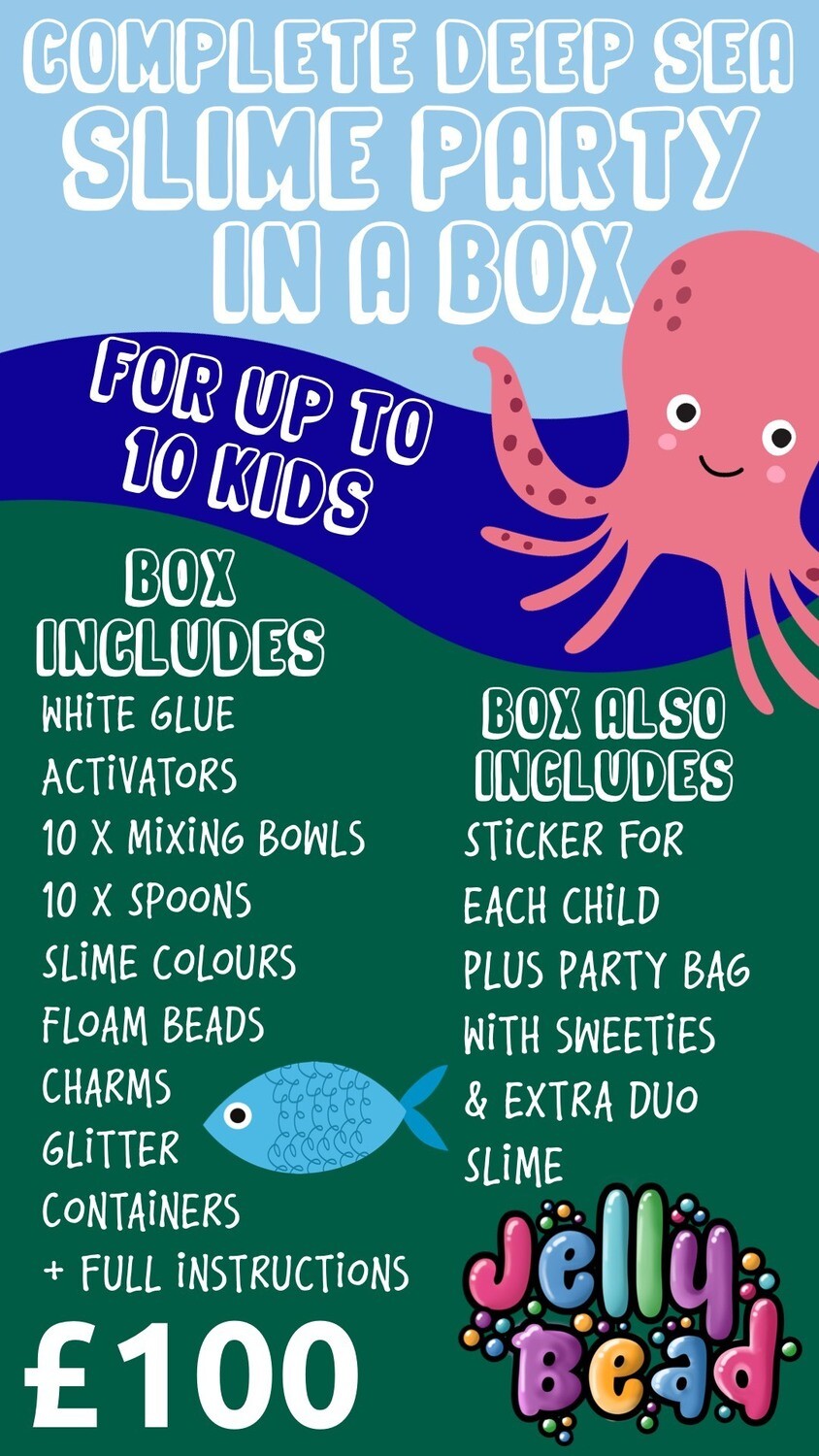 Jelly bead Slime party in a box - DEEP SEA