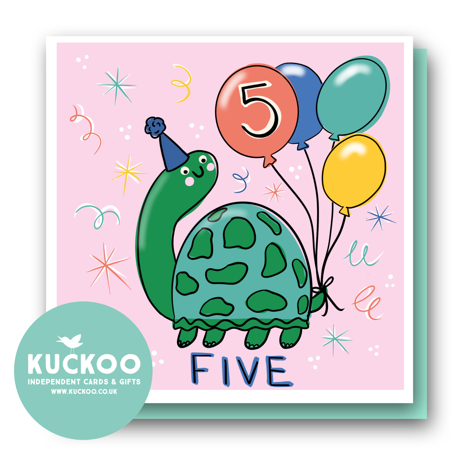 funny turtle with balloons Age 5