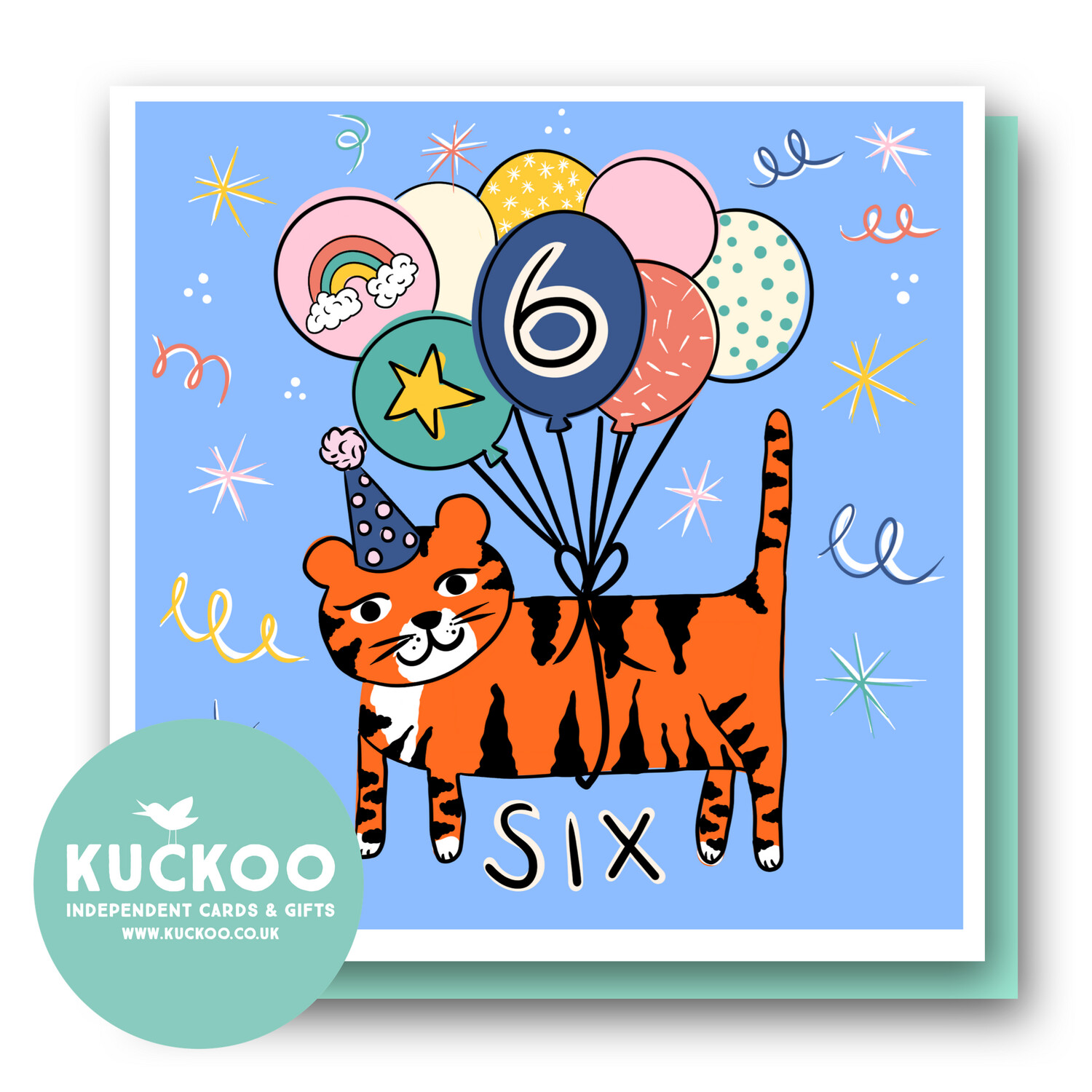 Cute tiger with balloons Age 6