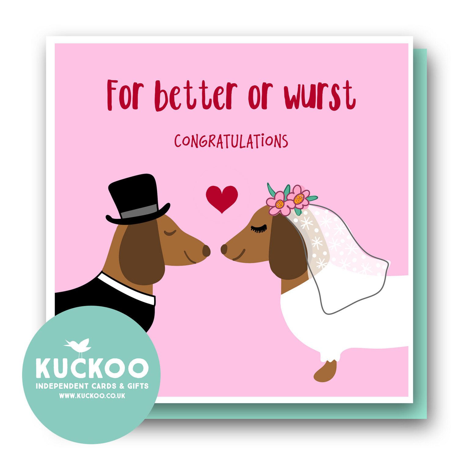 Better or wurst wedding card