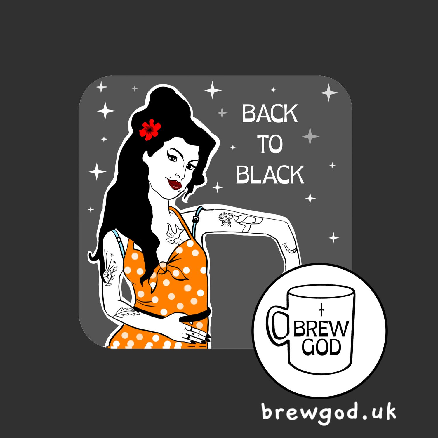 Amy winehouse -back to black coaster