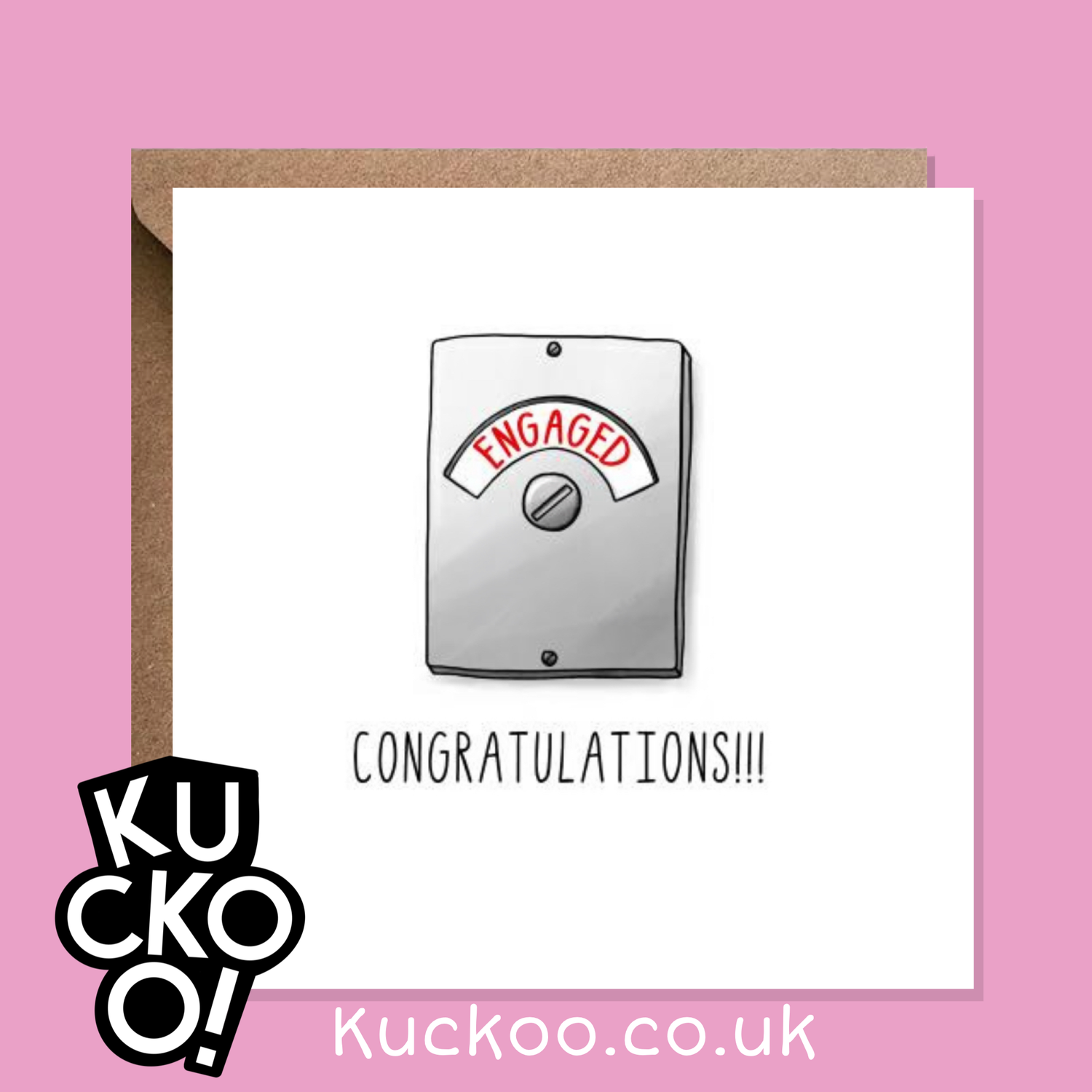 Funny engagement card toilet lock