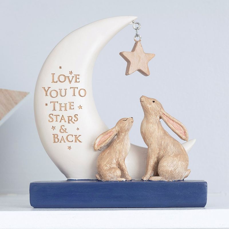 Hare star moon ornament "Love You To The Stars and Back" 13.5cm, Gift Boxed Free P&P Offer