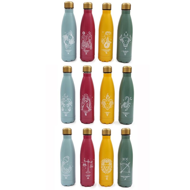 Zodiac Star Sign 500ML Stainless Steel Water / Drinks Hydration Bottles