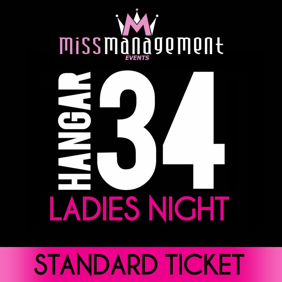(HA01) STANDARD TICKET - '1980s Theme' Ladies Night at Hangar34 - Friday 26th May