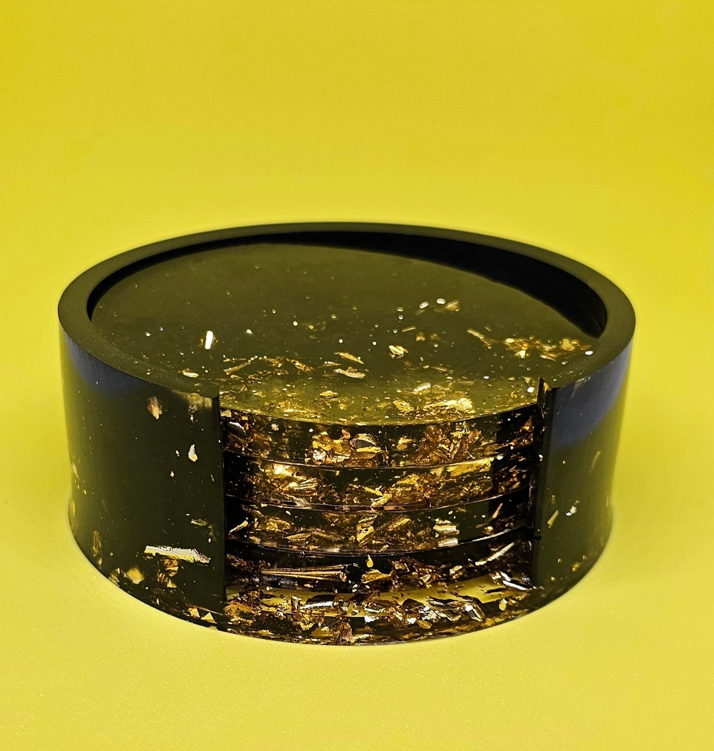 Set of four coasters and a holder