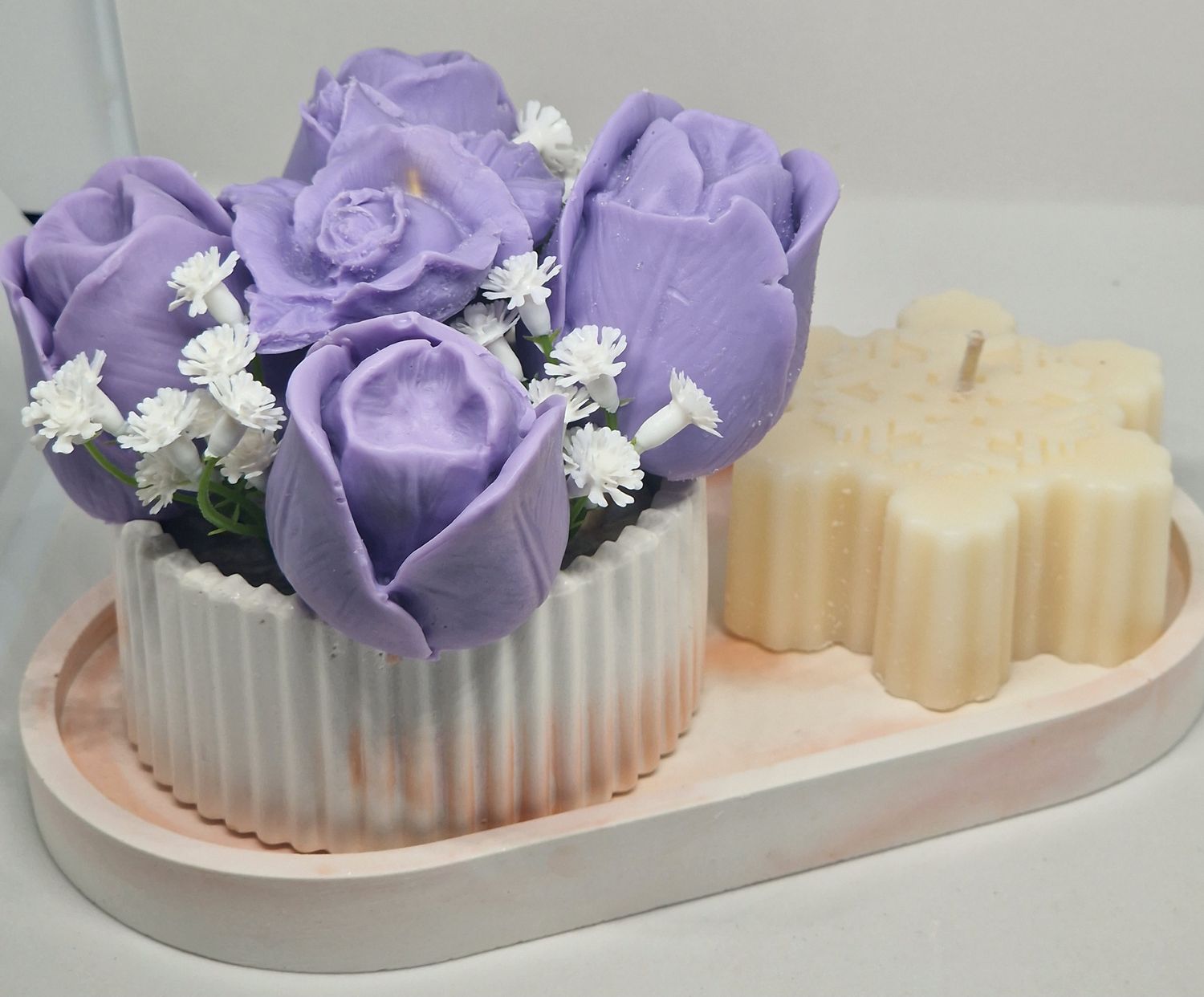 Shea butter soap bouquet  &quot;Inspired by LOST IN CHERRY&quot; &amp; Aroma candle &quot;Sweet Cinnamon&quot;