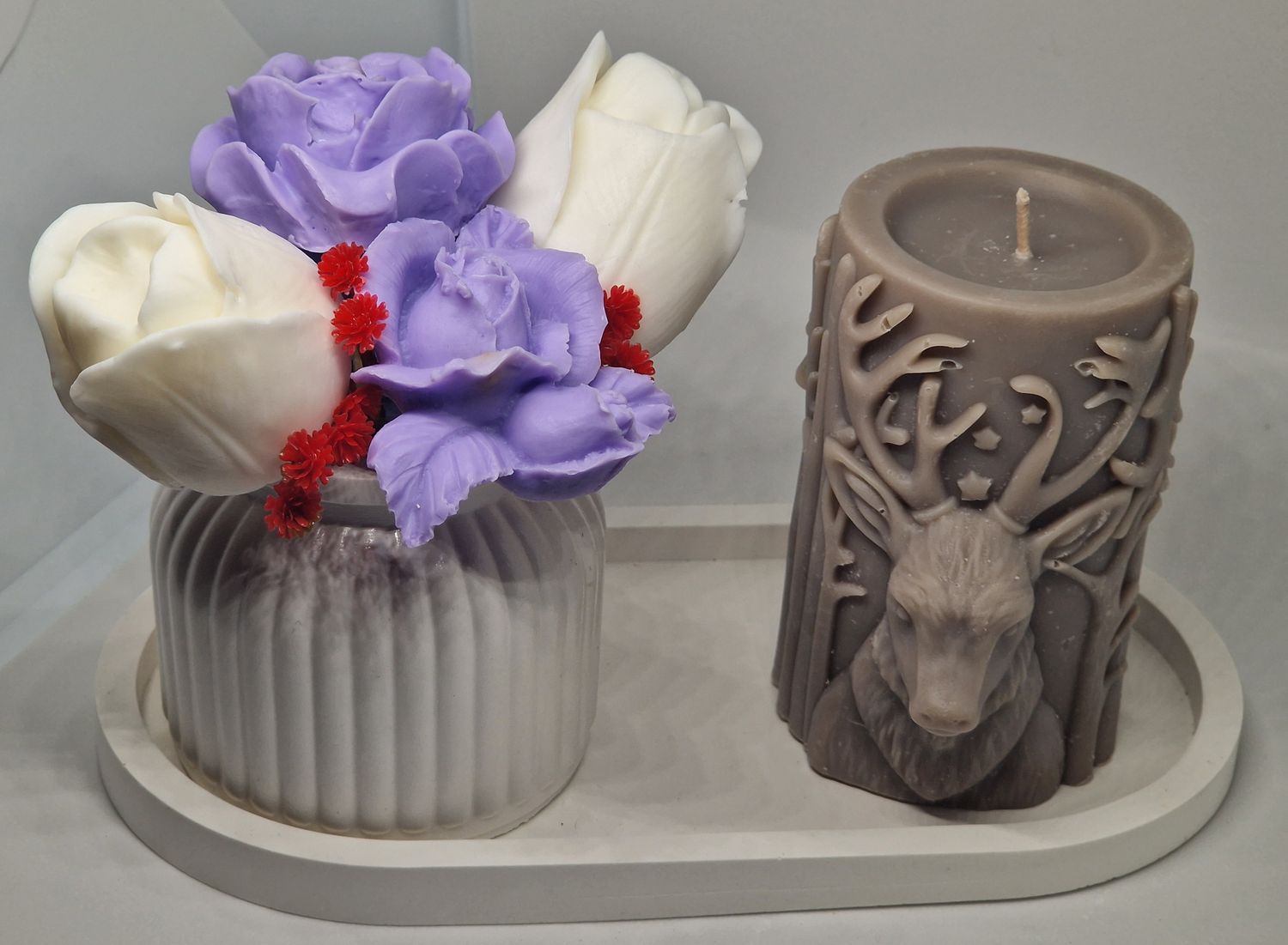 Shea butter soap bouquet &quot;Jasmine&quot; &amp; Aroma candle &quot;Cupcakes&quot;
