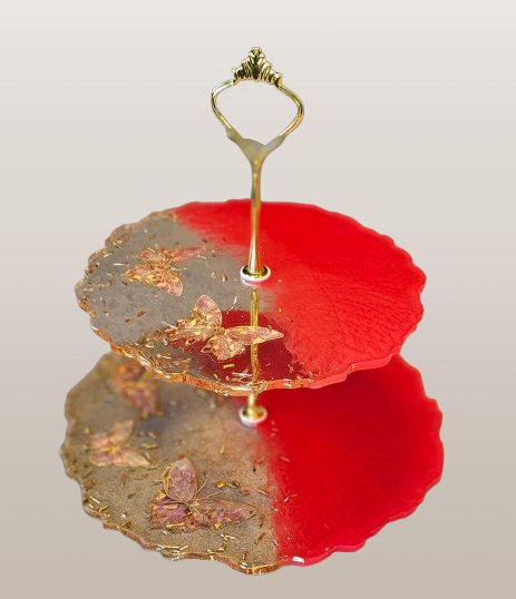 2-Tiered Decorative Serving tray