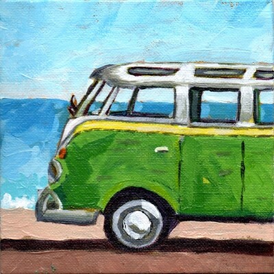 VW Bus Acrylic Painting