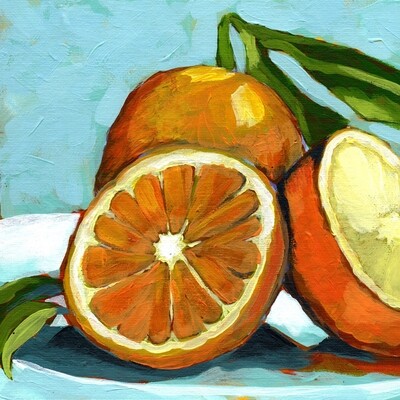 Orange Slices Acrylic Painting