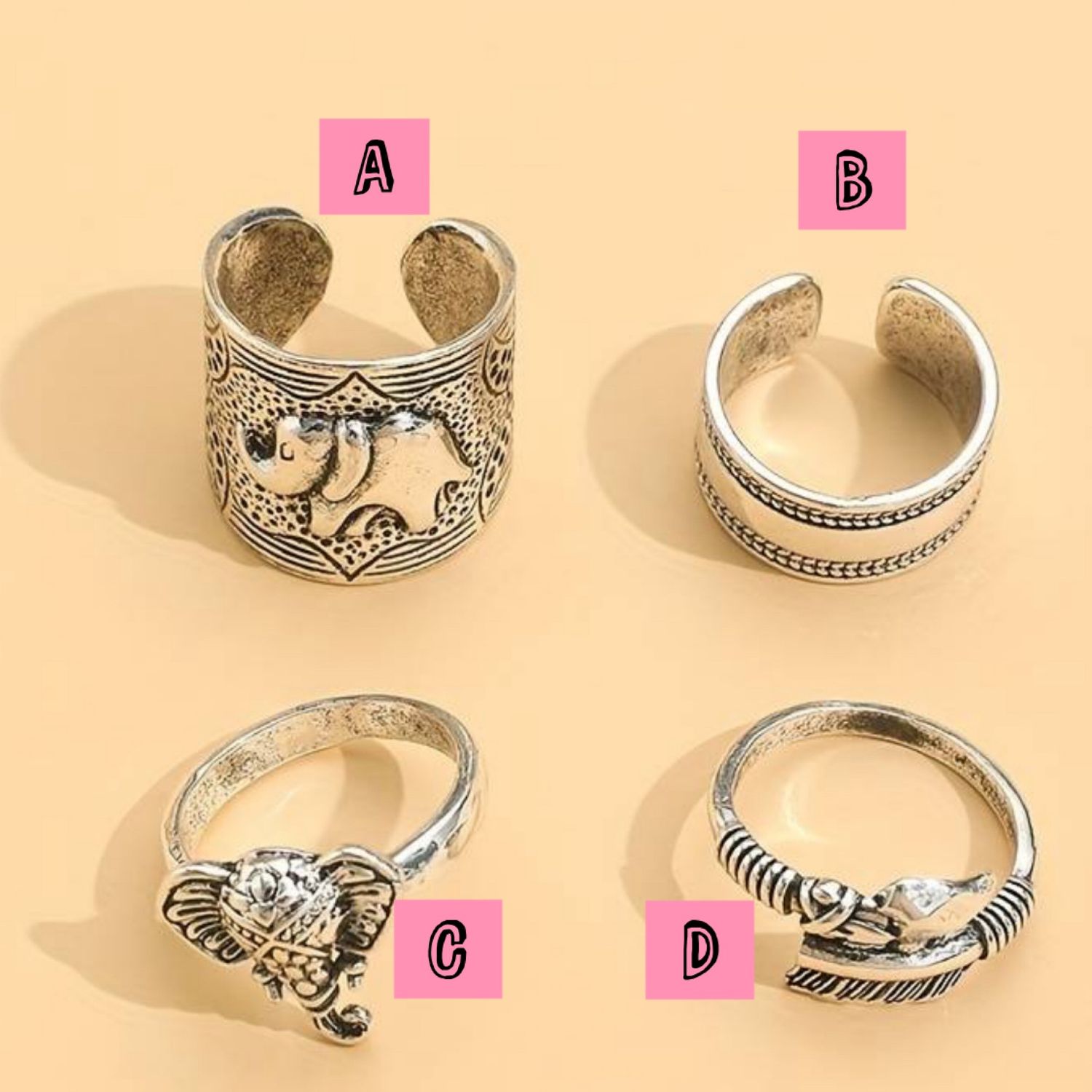 Individual Safari Boho Adjustable Rings